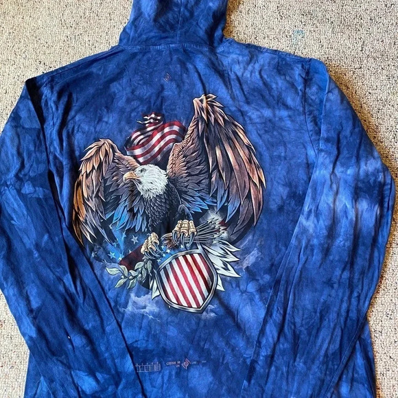 The Mountain Tied American Eagle Graphic Tee Hooded Unisex Adult Size L - Picture 6 of 6